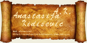 Anastasija Kidišević vizit kartica